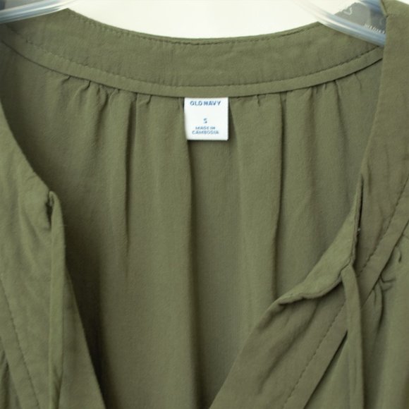 Old Navy Dark Green Sleeveless Tie front, Small - Picture 3 of 8